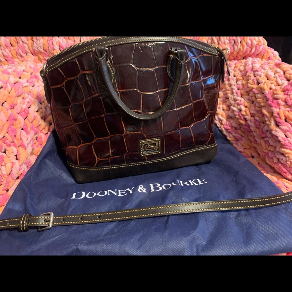 Dooney & Bourke Crocodile Embossed Satchel Bag